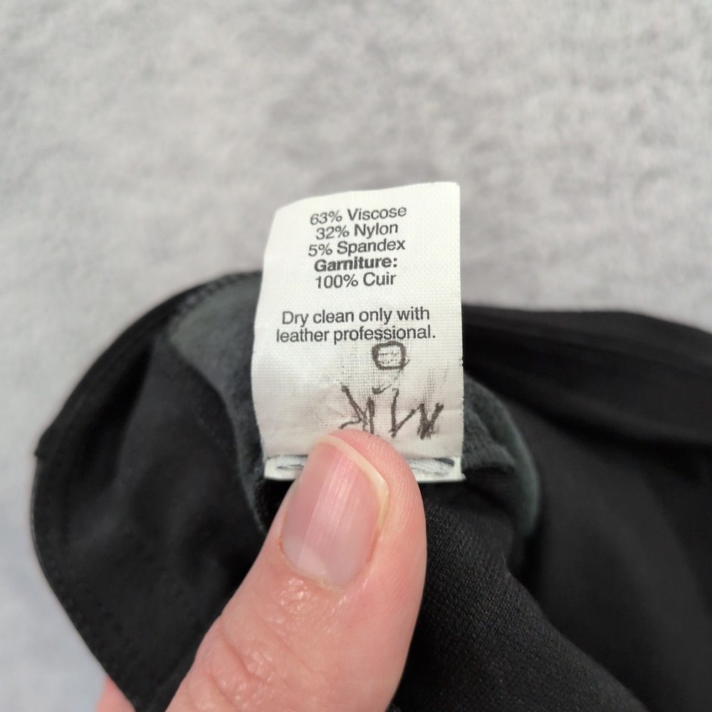 J. Crew Women's Black Size 14 Mid Rise Crop Leggings Pants Leather Trim Back Zip - Picture 13 of 16